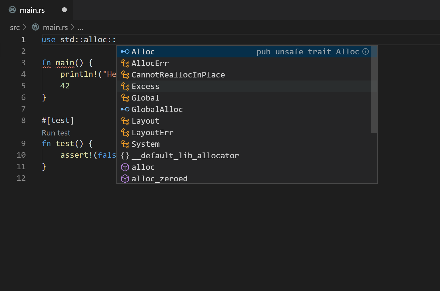 VS Code Rust autocompletion and incremental compilation